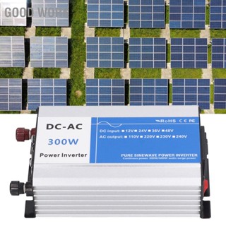 Good Work Pure Sine Wave Power Inverter 300W Peak 600W สำหรับรถยนต์ RV รถบรรทุกเรือระบบพลังงานแสงอาทิตย์ 5V 2.1A พอร์ต USB AC220V to DC