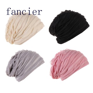 Fancier หมวกบีนนี่ ผ้าโพกหัว ระบายอากาศ กันลม แฟชั่นสําหรับผู้หญิง