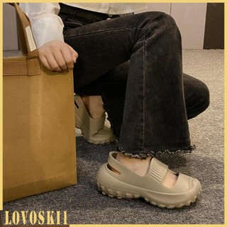 [Lovoski1] รองเท้าแตะแพลตฟอร์ม สีกากี เหมาะกับเดินชายหาด ในร่ม และกลางแจ้ง สําหรับผู้หญิง