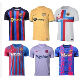 เสื้อกีฬาแขนสั้น ลายทีมชาติฟุตบอล Barcelona 2022 23 24 ชุดเหย้า สําหรับผู้ชาย และผู้ใหญ่