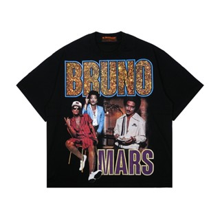 เสื้อยืด พิมพ์ลาย Bruno MARS OVERSIZE สีดํา