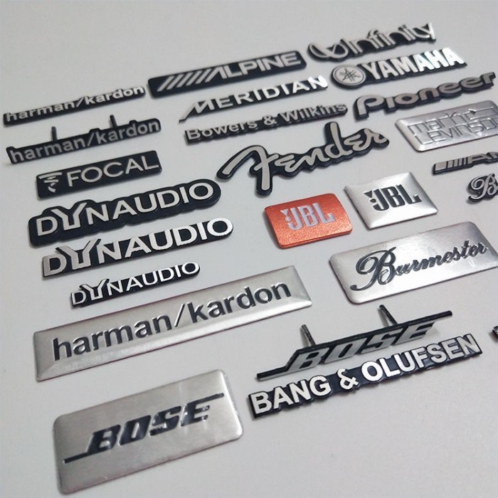 Emblem Aluminium Sticker Decals 3D Logo Bose JBL Harman Kardon Grade- - JBL Orange