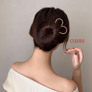 CLEOES กิ๊บติดผม โลหะผสม รูปหัวใจ หรูหรา เข้ากับทุกการแต่งกาย สไตล์เกาหลี