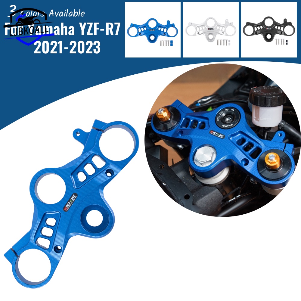 Ljbkoall YZF-R7 แคลมป์ยึดตะเกียบหน้ารถมอเตอร์ไซค์ อุปกรณ์เสริม สําหรับ Yamaha YZF R7 2021-2023 YZF R