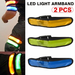 2pcs Reflective LED Light Armband Safety Belt Night Running Cycling Arm Band