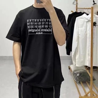 Margiela เสื้อยืดแขนสั้นลําลอง ทรงหลวม พิมพ์ลายดิจิตอล คุณภาพสูง สําหรับผู้ชาย และผู้หญิง Msdr