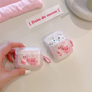 เคสหูฟังบลูทูธ แบบใส ลายการ์ตูน Kirby 3D สีชมพู สําหรับ AirPods Pro2 Airpod Pro 1 2 3 AirPods Pro 2