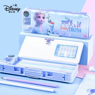 พร้อมส่ง#Disney文具盒女冰雪奇缘小学生多功能双层儿童塑料铅笔盒可爱笔盒3/25&amp;