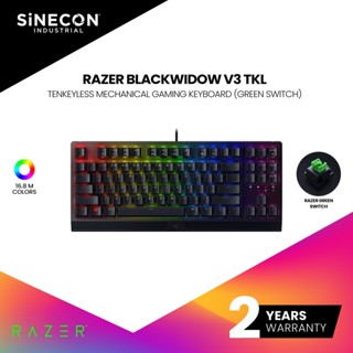 Razer BlackWidow V3 Tenkeyless - Green Switch - TH Compact Mechanical keyboard with Razer Chroma RGB
