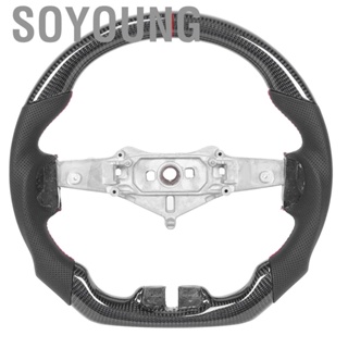 Soyoung Carbon Fiber Steering Wheel Nappa Preforated Leather Red Stitching Fit for  Wrangler JK/JKU 2011-2017