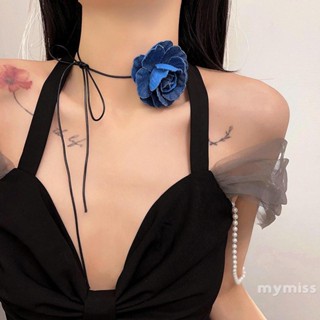 Mymiss1- สร้อยคอโชคเกอร์ ผูกเชือก ลายดอกไม้ น้ําหนักเบา ของขวัญวันเกิด สําหรับผู้หญิง