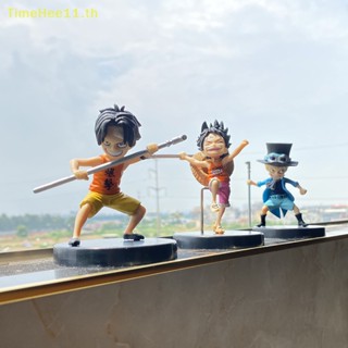 Timehee โมเดลฟิกเกอร์ PVC อนิเมะ One Piece Luffy Ace Sabo 3 ชิ้น ต่อชุด สําหรับเด็ก