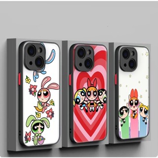 เคสโทรศัพท์มือถือนิ่ม กันเลนส์ ลายการ์ตูน The Powerpuff Girls สําหรับ iPhone 12 13 Plus 14 Pro Max 111WES