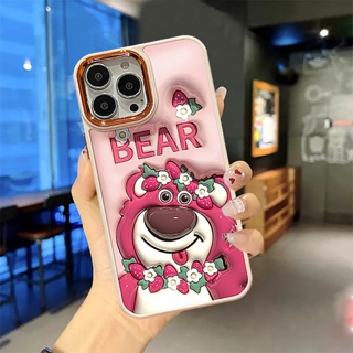 เคสโทรศัพท์มือถือแบบแข็ง กันกระแทก ลายการ์ตูนหมีสีแดง สําหรับ Iphone 14 13 12 11 Pro MAX i6s i7 i8 7 6S plus X Xs MAX XR se2