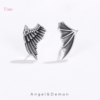 Time Angel Demon Wing ต่างหูแบบติดหู เครื่องประดับ สําหรับผู้หญิง