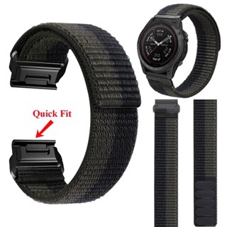 สายนาฬิกาข้อมือไนล่อน แบบนิ่ม ขนาด 26 มม. 22 มม. สําหรับ Garmin Quaitx 7 7X 5 3 Forerunner 965 955 945 935