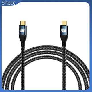 Shocc สายชาร์จ Usb C ตัวผู้ เป็น C ตัวผู้ หัวคู่ 2 เมตร Pd240w สําหรับโทรศัพท์มือถือ แล็ปท็อป คอมพิวเตอร์