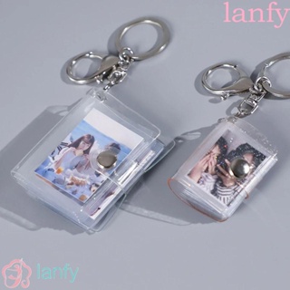 LANFY พวงกุญแจอัลบั้มรูป ขนาดเล็ก 16 ช่อง สําหรับใส่รูปภาพ การ์ด กระเป๋า