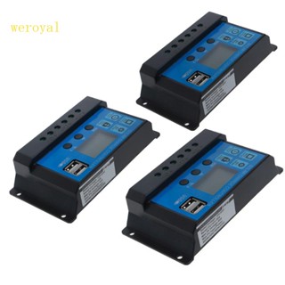 Weroyal PWM 10 20 30A แผงควบคุมการเก็บประจุแบตเตอรี่ พลังงานแสงอาทิตย์ 12 24V LC