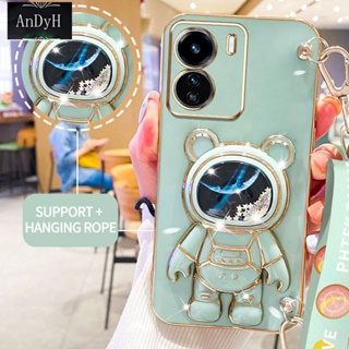 Andyh เคสโทรศัพท์มือถือ ลายนักบินอวกาศ 3D พร้อมสายคล้อง สําหรับ Vivo Y77 5G Y77e Y77e (t1) iQOO Z6 Lite Y02S Y16 Y22S Y22 Y35 2022 4G