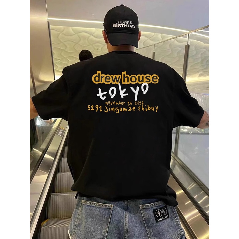 พร้อมส่ง เสื้อยืดแขนสั้น ผ้าฝ้าย ทรงหลวม พิมพ์ลาย Drew Samer แฟชั่นฤดูร้อน สําหรับผู้ชาย และผู้หญิง