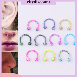 &lt;citydiscount&gt; จิวจมูก ไม่ต้องเจาะรู สวมใส่สบาย อายุการใช้งานยาว สุดเท่ สําหรับคลับ 10 ชิ้น ต่อชุด