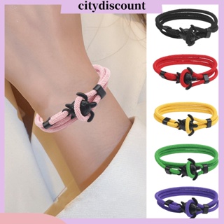 &lt;citydiscount&gt; สร้อยข้อมือเชือกถัก 3 ชั้น แฮนด์เมด หลากสี เครื่องประดับแฟชั่น สําหรับผู้หญิง