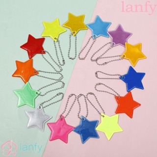 LANFY พวงกุญแจสะท้อนแสง รูปดาวกลางคืน เพื่อความปลอดภัย