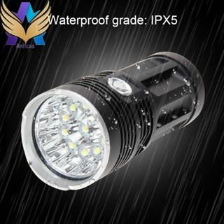 ไฟฉาย 4800LM 3 โหมด 12LED IPX5 กันน้ํา ใช้แบตเตอรี่