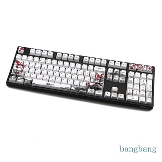 Bang ปุ่มกดคีย์บอร์ด 110 คีย์ PBT ลายดอกพลัม OEM Profile DYE-Sub