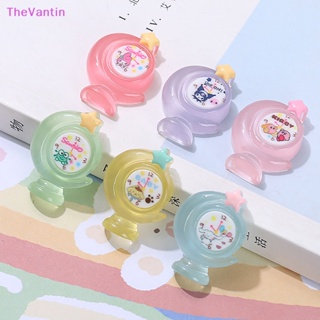 Thevantin นาฬิกาปลุกเรืองแสง ขนาดเล็ก ลายการ์ตูน สําหรับตกแต่งบ้านตุ๊กตา DIY 5 ชิ้น