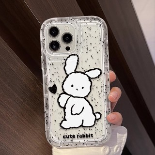 เคสโทรศัพท์มือถือ ซิลิโคนนุ่ม TPU ใส กันกระแทก ลายกระต่ายน่ารัก สําหรับ IPhone 14 13 11 12 Pro XS Max XR X 8 7 6S Plus