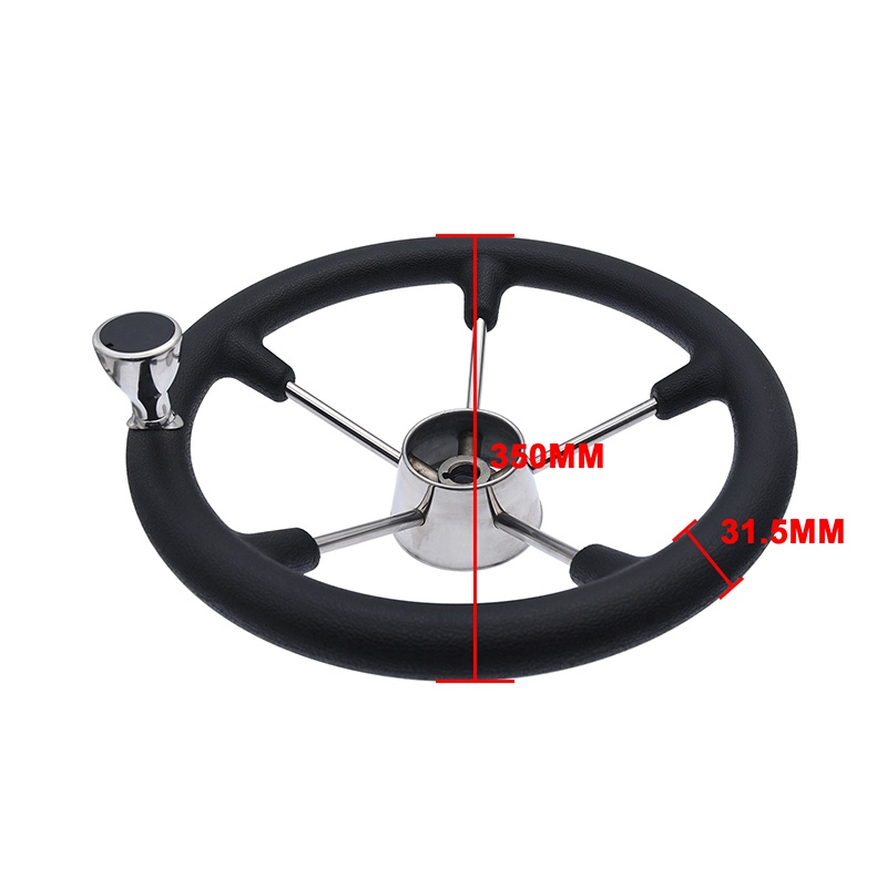 【พร้อมลูกบิด】พวงมาลัยเรือ สเตนเลส 13-1/2 นิ้ว 5 ซี่ พร้อมลูกบิด อุปกรณ์เสริม สําหรับเรือ - รูปที่ 3