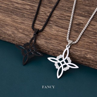 Fancy สร้อยคอ จี้ไม้กางเขน เซลติก สีดํา แฟชั่นสําหรับผู้ชาย