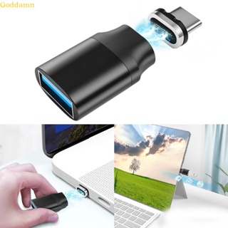 Godd อะแดปเตอร์เชื่อมต่อแม่เหล็ก Type C ตัวผู้ เป็น USB3 0 ตัวเมีย OTG สําหรับแล็ปท็อป โทรศัพท์ คีย์บอร์ด เมาส์ เกมแพด