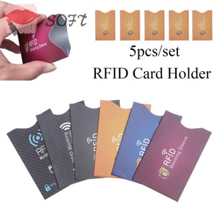 SOFTNESS ซองใส่บัตรเครดิต บัตรเครดิต กันขโมย แฟชั่น 5 ชิ้น
