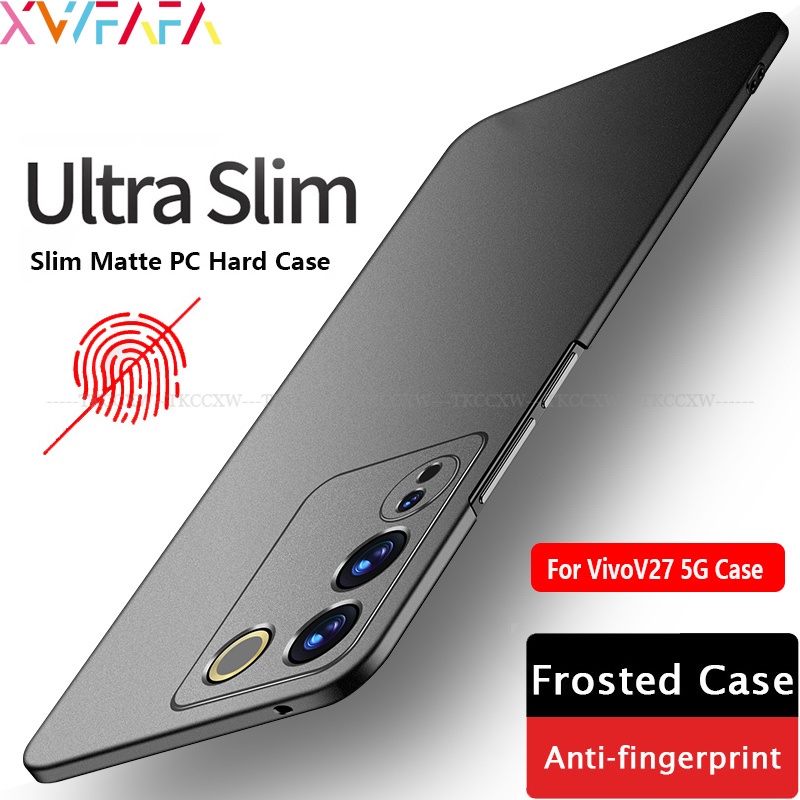 สําหรับvivo V27 V25 V23 V20 V15 Pro IQOO 11 Pro 5G Y50 Y30 Y30i Ultra Thin Matte Frosted PC Hardกรณีป้องกันลายนิ้วมือSlimปลอกโทรศัพท์ปกหลัง