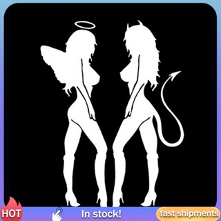 สติกเกอร์ PP Angel Devil Sexy Girl Funny สําหรับตกแต่งรถยนต์ รถบรรทุก