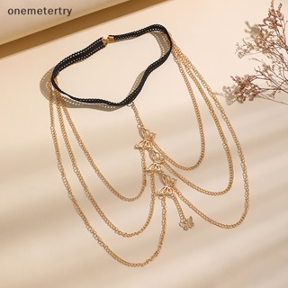 Onem สายโซ่โลหะ รูปผีเสื้อ สีทอง หลายชั้น เครื่องประดับแฟชั่น สําหรับผู้หญิง