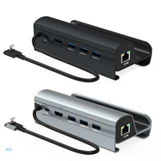 Win 6 in 1 อะแดปเตอร์ฮับ USB3 0 Type-C HDMI2 0 สําหรับ Gigabit Lan