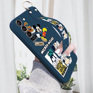 เคสโทรศัพท์ Samsung Galaxy S21 Ultra Plus S21 FE 5G เคสโทรศัพท์มือถือ ซิลิโคน กันกระแทก กันรอยเลนส์กล้อง ลาย Happy Mickey Wonderful House พร้อมสายคล้องข้อมือ สําหรับ