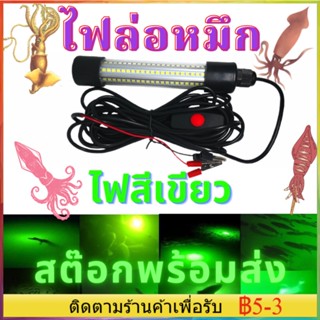 ไฟล่อหมึก 15W ไฟตกหมึก ไฟใต้น้ำ ไฟไดร์หมึก สีเขียว ไฟล่อกุ้ง ไฟล่อปลา