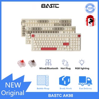 Bastc AK98 คีย์บอร์ดไร้สาย ไฟ RGB สามโหมด