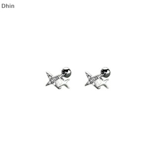 [Dhin] 1Pair Star Earring for Women Ear Bone Nail Cartilage Earring Spiral Stud Earring Body Jewelry Gifts COD