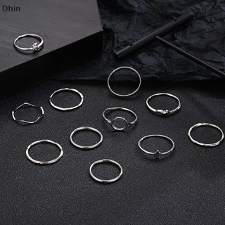 [Dhin] 11Pcs/set Bohemian Open Adjustable Rings  Rings For Women Jewelry Ring Set Birthday Anniversary Gift COD