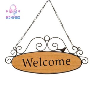ป้ายไม้ Welcome สําหรับแขวนตกแต่งผนังบ้าน สวน บาร์ คาเฟ่ ร้านค้า ประตูหน้าบ้าน