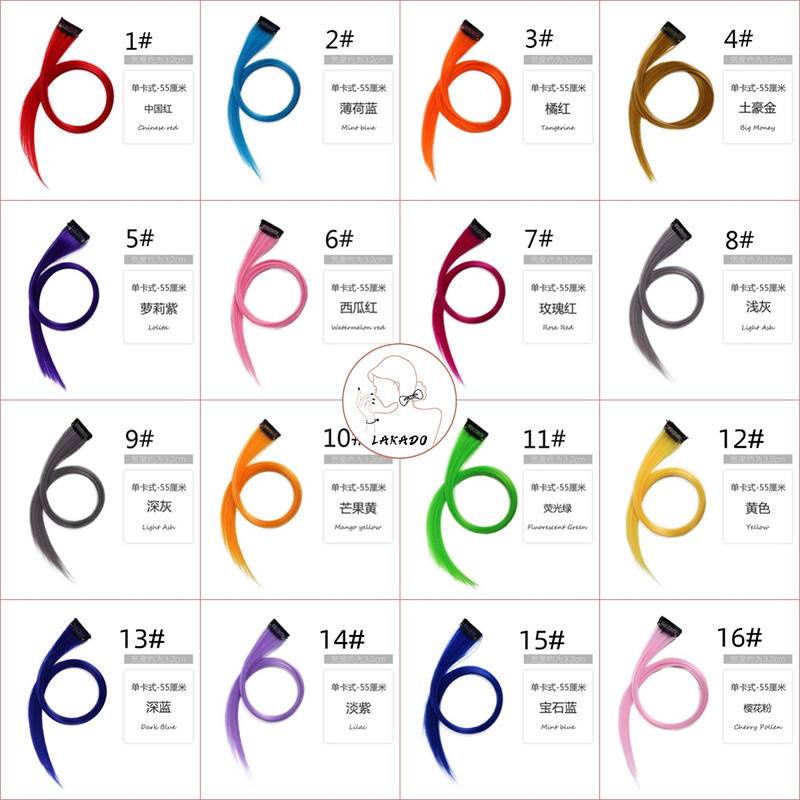 SUNLIGHT [มีให้เลือก 32 สีผม] แฮร์พีช ไฮไลท์ผม ขนาด 55CM - วิกผมยาวเกาหลี สวยเยี่ยมและทันสมัย - ผมปลอมแบบหนีบใช้งานง่าย เหมาะสำหรับผู้หญิงและเด็กเล็ก