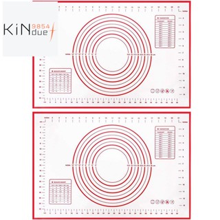 แผ่นซิลิโคน พร้อมมาตรวัด สําหรับทําพิซซ่า เค้ก ขนมปัง 2 แพ็ค