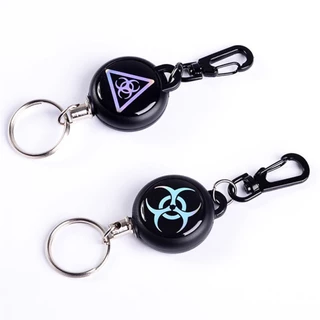 1PCS Anti-theft โลหะ Easy-to-pull Buckle เชือกยืดหยุ่นพวงกุญแจ Sporty Retractable Key แหวน Anti Lost กลางแจ้งอุปกรณ์เสริม Skull Key Holder