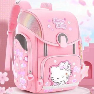 กระเป๋าเป้สะพายหลัง กระเป๋านักเรียน พิมพ์ลาย Hello Kitty น้ําหนักเบา สําหรับผู้หญิง